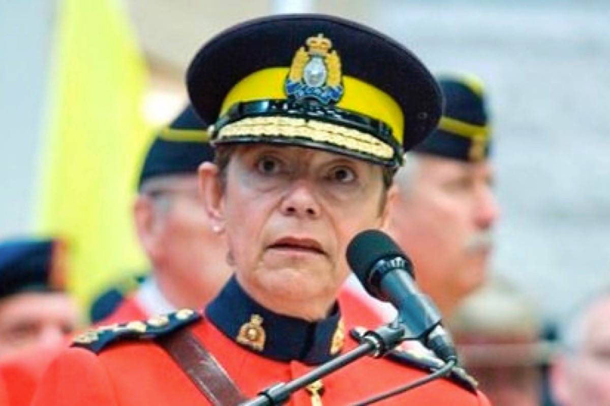 RCMP Commissioner Beverley Busson speaks at the opening of the $40 million RCMP Heritage Centre in Regina on Wednesday, May 23, 2007.(THE CANADIAN PRESS/Geoff Howe)