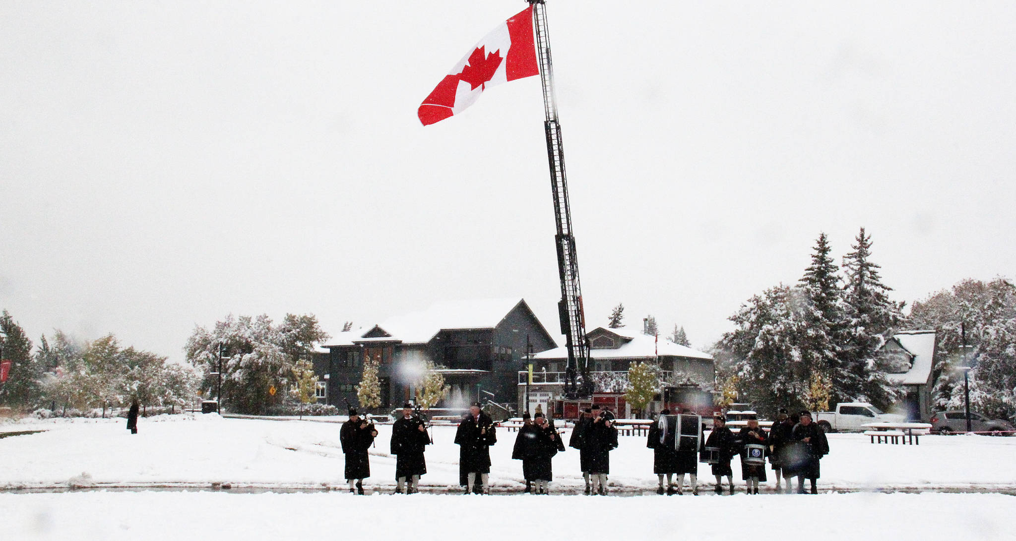 The opening ceremonies featured a pipe band, the national anthem and words from several dignitaries. Photo by Kaylyn Whibbs, Sylvan Lake News.