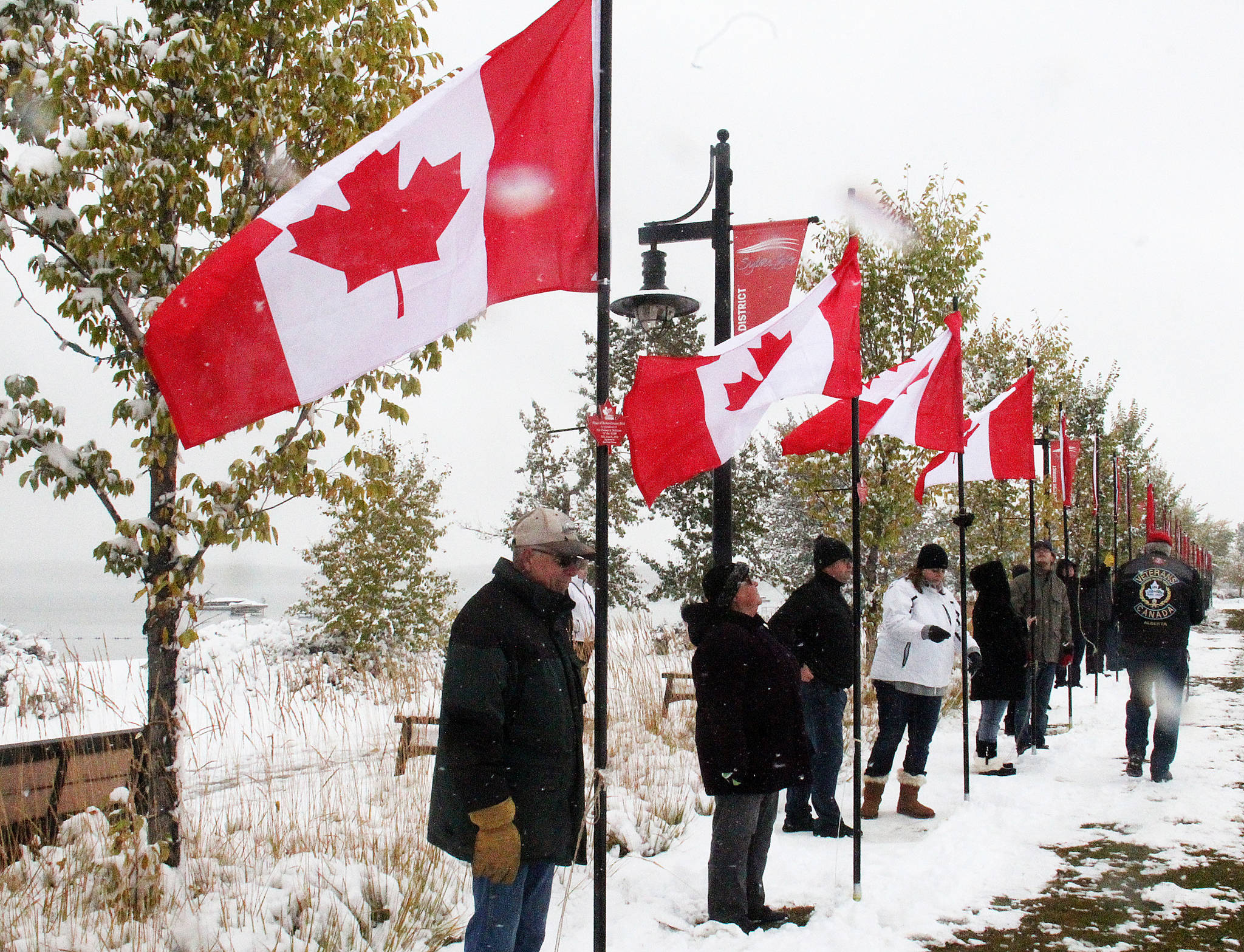 Five other Flags of Rememberance ceremonies took place across Canada at 12 p.m. MST. Photo by Kaylyn Whibbs, Sylvan Lake News