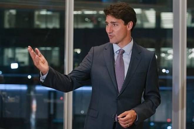 Prime Minister Justin Trudeau delivers remarks the Fortune Live Media dinner in Toronto, Monday, September 10, 2018. TTHE CANADIAN PRESS/Galit Rodan