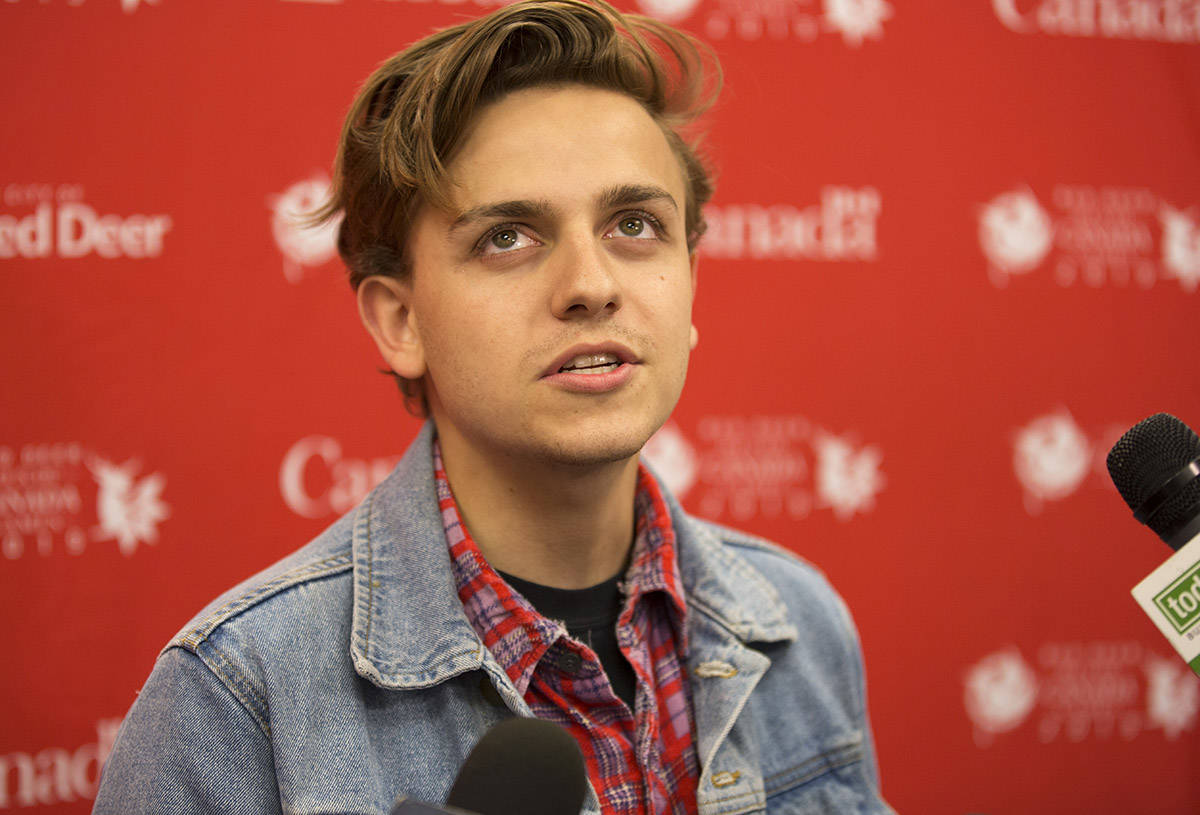 Singer-songwriter Scott Helman took questions from the media during a 2019 Canada Winter Games event Tuesday night at Bower Place. Robin Grant/Red Deer Express