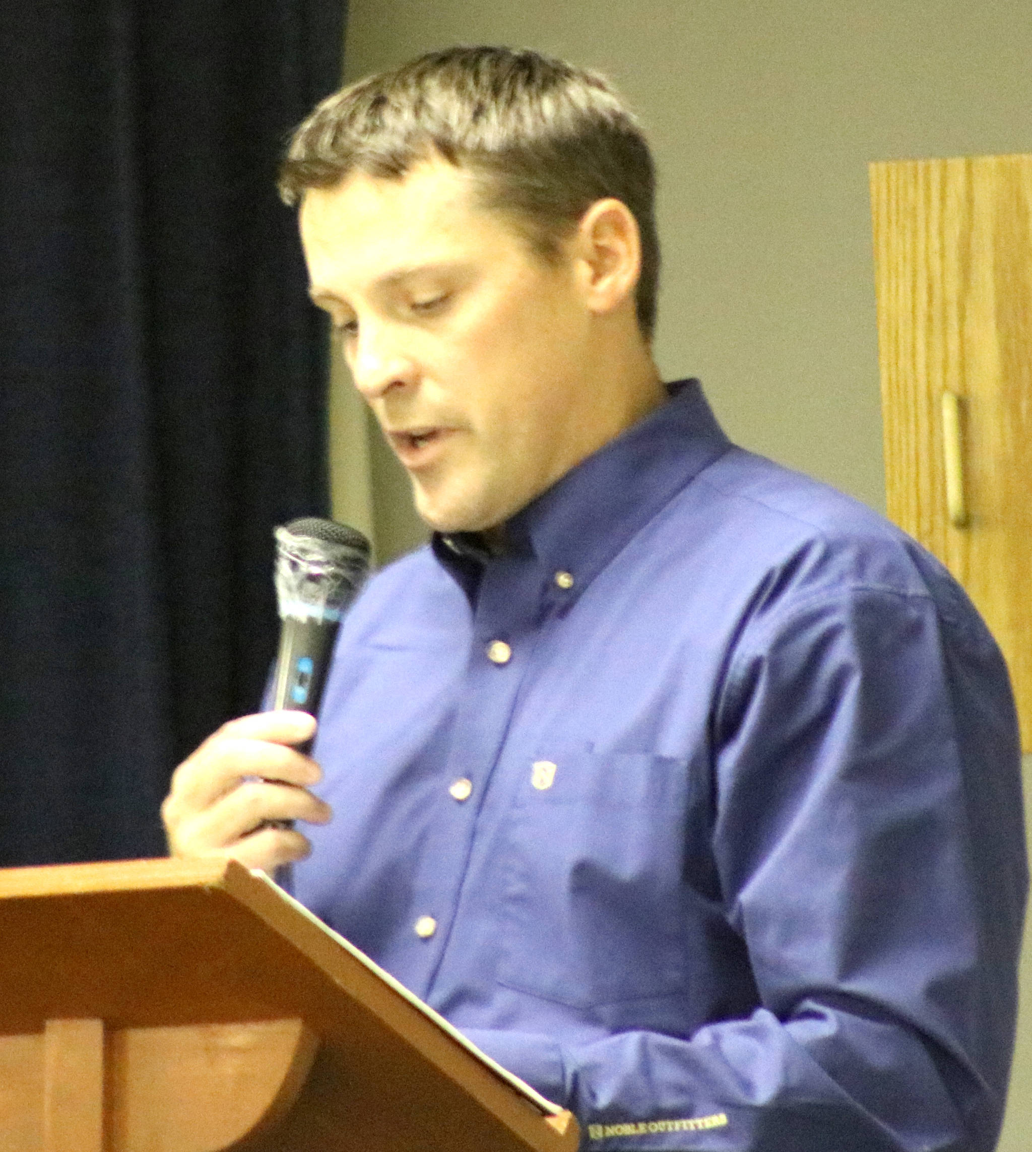 Candidate Nate Horner at the riding debate in Stettler on Sept. 18. (Kevin J Sabo photo)