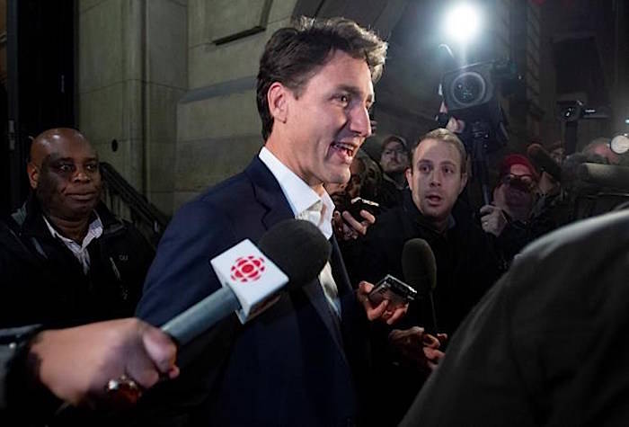 “It’s a good day for Canada,” was all Prime Minister Justin Trudeau would say as he left a late-night cabinet meeting in Ottawa. (Canadian Press file image)