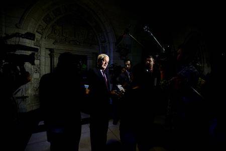 Transport Minister Marc Garneau speaks to reporters during a press conference to discuss the tabling of the fall 2018 reports of the Environment Commissioner on Parliament Hill, in Ottawa on Tuesday, Oct. 2, 2018. (THE CANADIAN PRESS/Sean Kilpatrick)