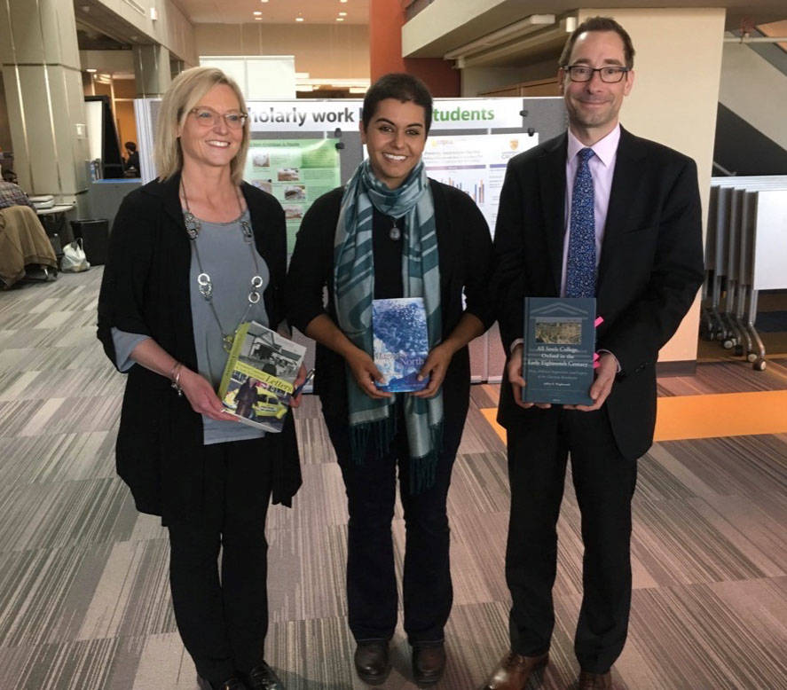 Red Deer College instructors Dr. Laura Davis, Dr. Jenna Butler and Dr. Jeff Wigelsworth all read from their latest titles during a book launch which was held in the College library Oct. 11th.                                Mark Weber/Red Deer Express