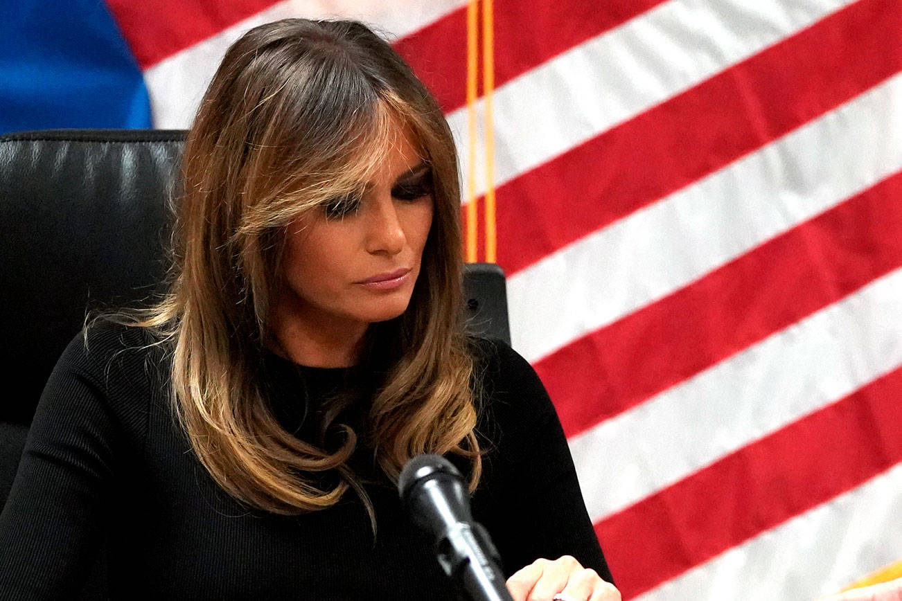 In this June 28, 2018 photo, first lady Melania Trump visits Tucson, Ariz. (AP Photo/Carolyn Kaster)