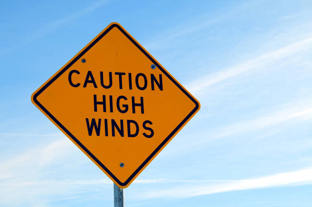 Wind warning in effect