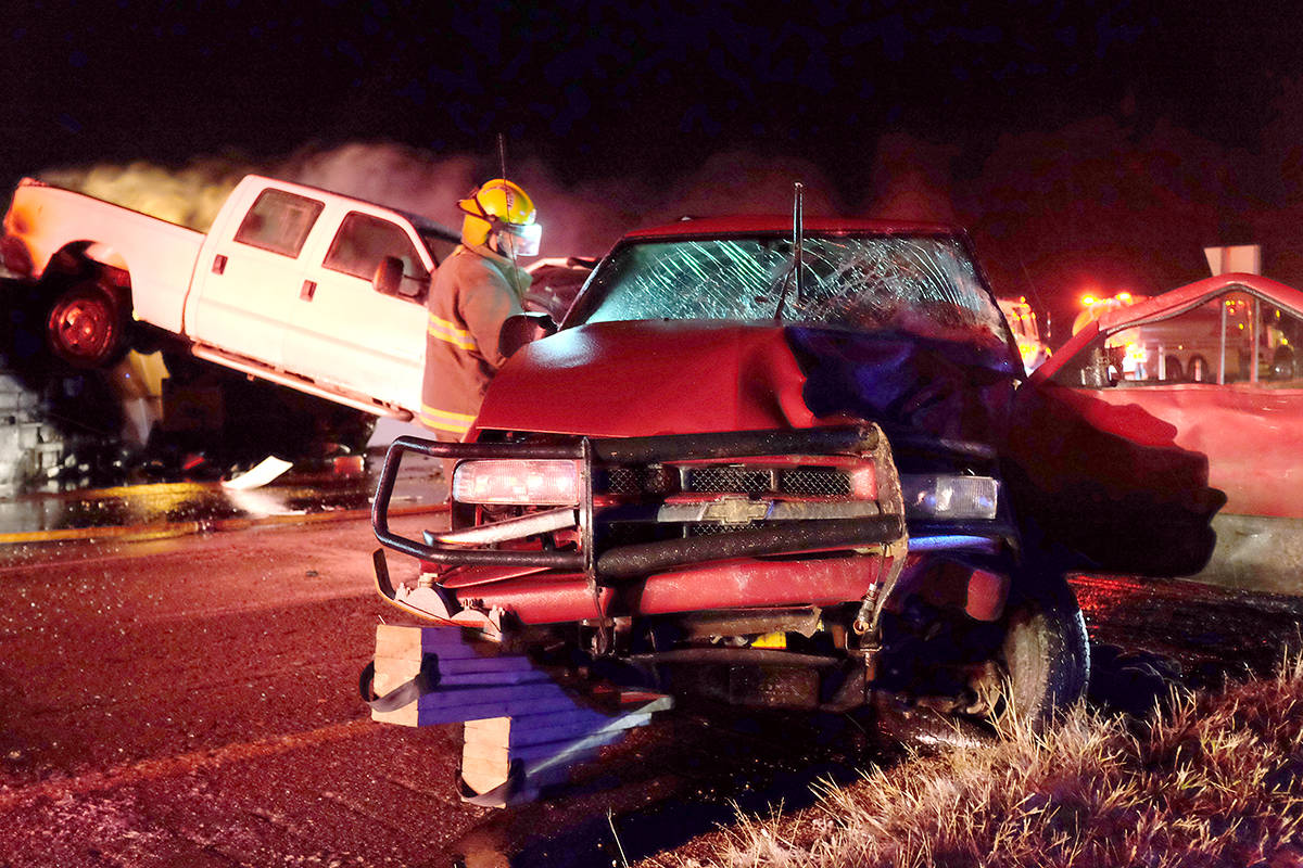 UPDATE: Man dies in fiery multi-vehicle collision near Ponoka