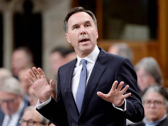 Finance Minister Bill Morneau speaks during question period in the House of Commons on Parliament Hill, in Ottawa on Tuesday, Oct. 16, 2018. THE CANADIAN PRESS/Adrian Wyld