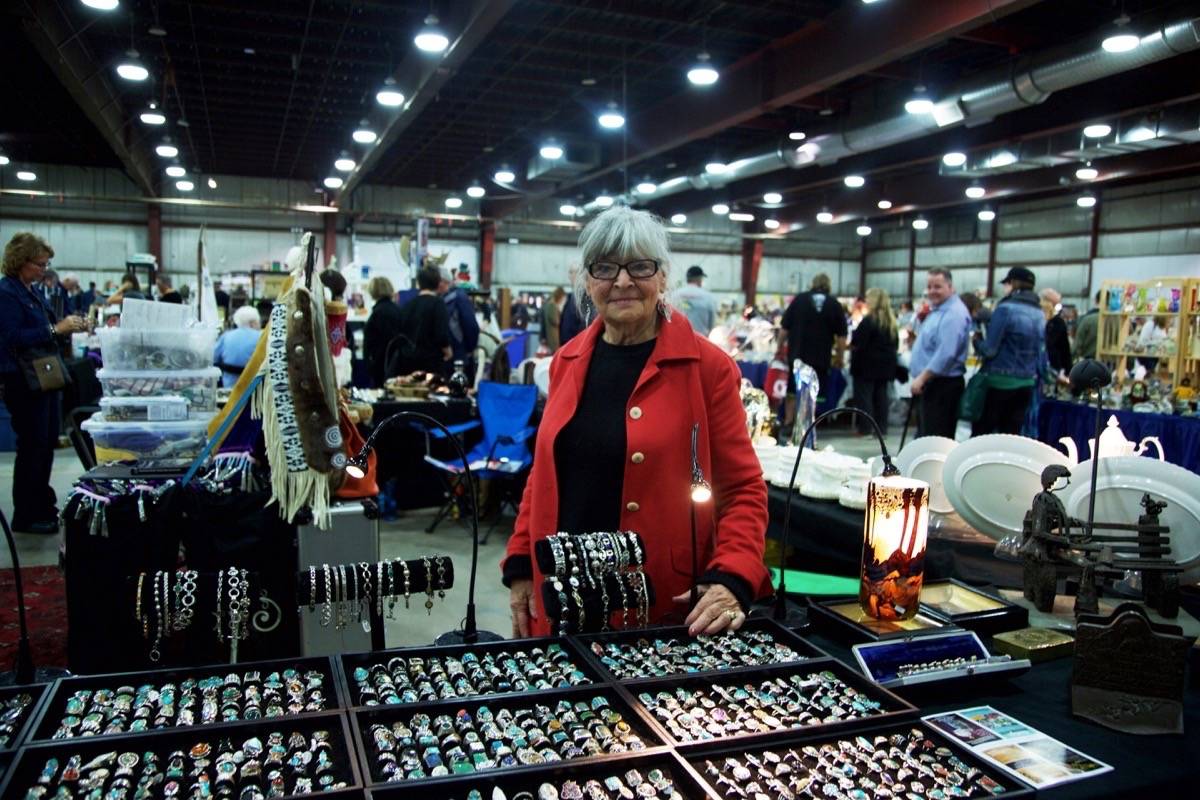 Pat Scott had an impressive display of vintage jewelry. Robin Grant/Red Deer Express