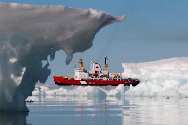 The Canadian Coast guard’s medium icebreaker Henry Larsen is seen in Allen Bay during Operation Nanook as Prime Minister Stephen Harper visits Resolute, Nunavut on the third day of his five day northern tour to Canada’s Arctic on August 25, 2010. THE CANADIAN PRESS/Sean Kilpatrick
