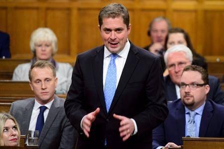 Conservative Leader Andrew Scheer stands during question period in the House of Commons on Parliament Hill in Ottawa on Wednesday, Oct. 24, 2018. (THE CANADIAN PRESS/Sean Kilpatrick)