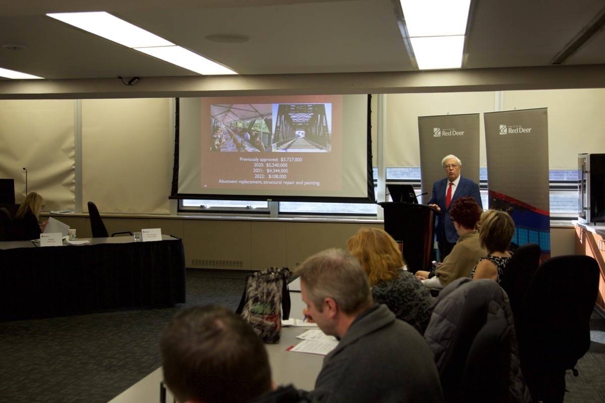 City Manager Craig Curtis presents the 2019 Capital Budget to council Friday morning. The City of Red’s proposed $115.76 million budget focuses only on important updates to Red Deer’s infrastructure with new projects taking a backseat. Robin Grant/Red Deer Express