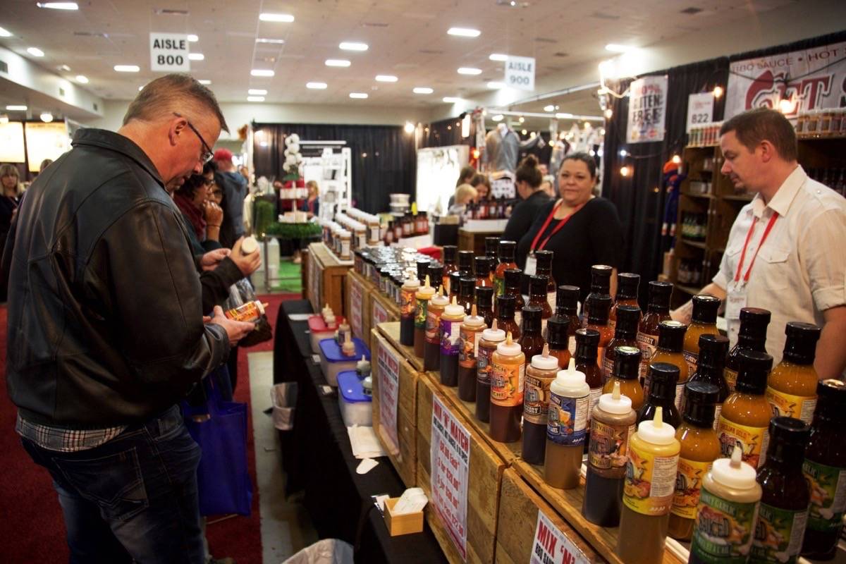 People peruse one of the many vendors at Our Best to You Craft Sale Saturday. Robin Grant/Red Deer Express