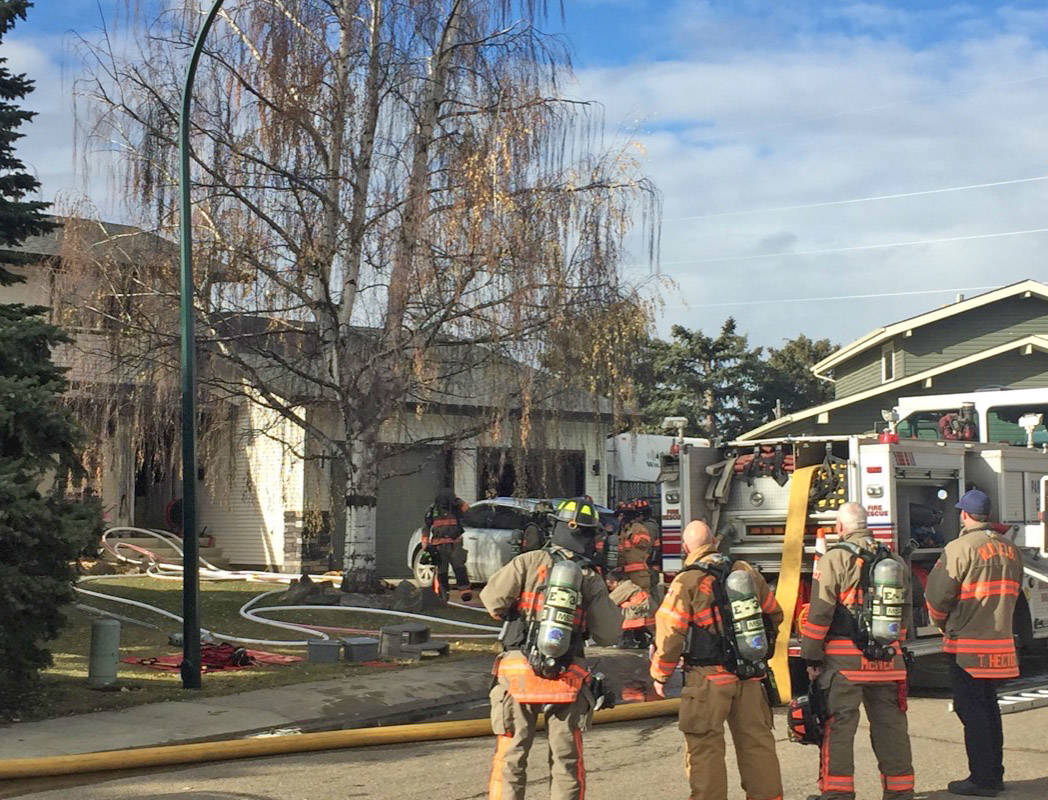 Emergency crews responded to reports of a fire in the West Park neighbourhood today. Carlie Connolly/Red Deer Express