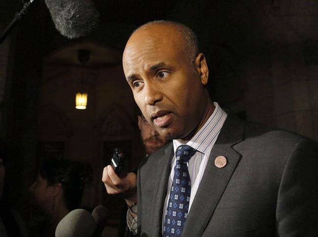 Minister of Immigration, Refugees and Citizenship Ahmed Hussen speaks to reporters outside the House of Commons on Parliament Hill on Thursday, May 31, 2018.THE CANADIAN PRESS/ Patrick DoylePATRICK DOYLE / THE CANADIAN PRESS