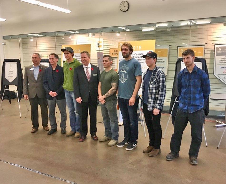 Pictured here are the seven apprenticeship students from Red Deer College who were recognized this week for their accomplishments at a Skills Canada, which was held earlier this year. Mark Weber/Red Deer Express