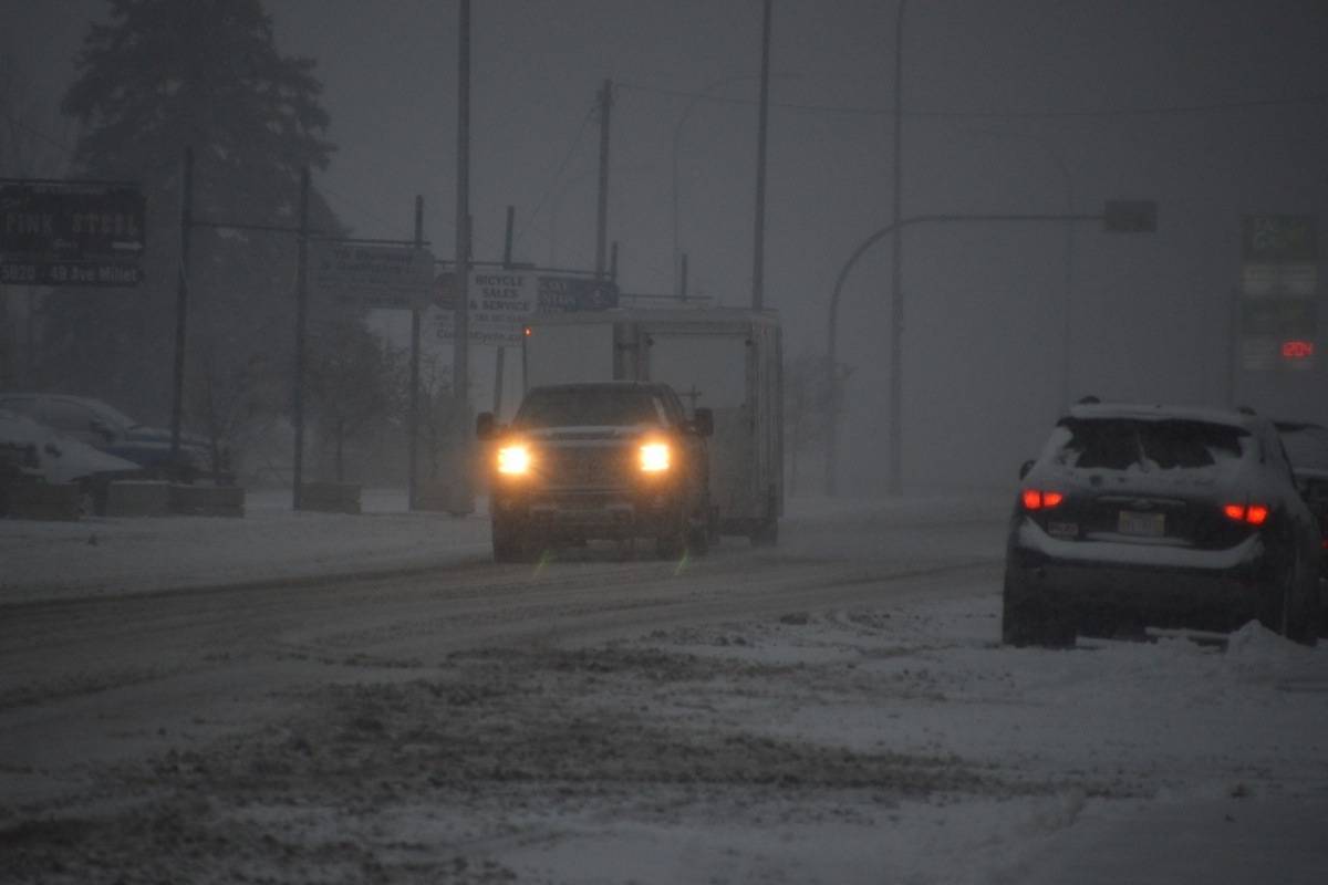 UPDATED: Snow, icy roads in central Alberta region