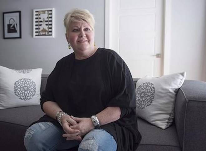 Audrey Parker, diagnosed with stage-four breast cancer which had metastasized to her bones and has a tumour on her brain, talks about life and death at her home in Halifax on Tuesday, Oct. 23, 2018. THE CANADIAN PRESS/Andrew Vaughan