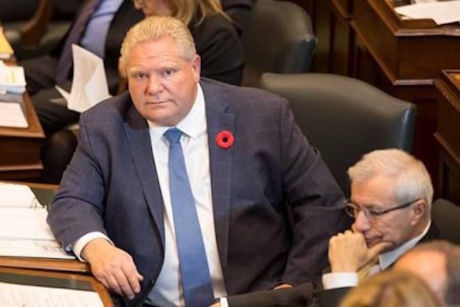 Ontario Premier Doug Ford attends Question Period in the Queens Park Legislature in Toronto, on Tuesday October 30 , 2018. THE CANADIAN PRESS/Chris Young