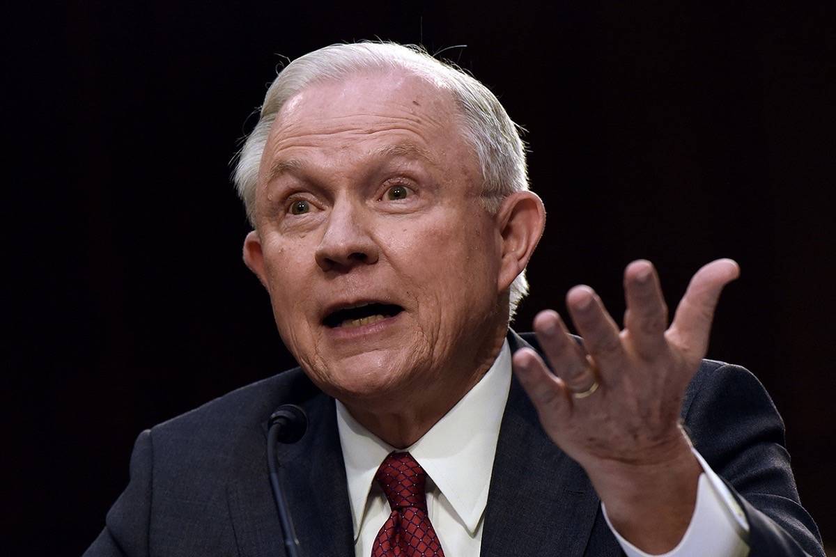 Attorney General Jeff Sessions testifies during a US Senate Select Committee on Intelligence hearing on Capitol Hill Tuesday, June 13, 2017 in Washington, D.C. (Olivier Douliery/Abaca Press/TNS)