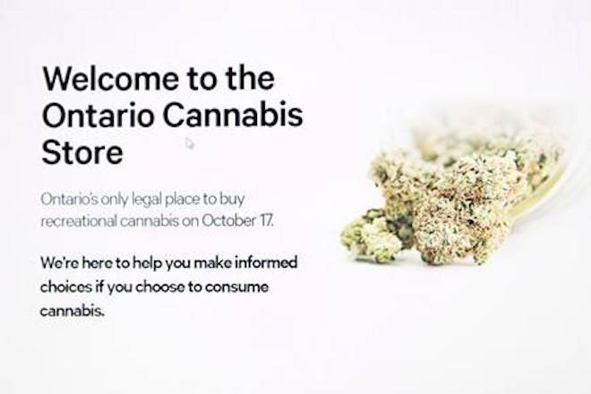 The home page for the Ontario Cannabis Store is shown in this photo illustration Toronto Wednesday October 17, 2018. Canada Post publicly admitted to a privacy breach involving thousands of Ontario’s online cannabis customers on Wednesday after the province’s only outlet for legal recreational marijuana notified clients of the problem. THE CANADIAN PRESS
