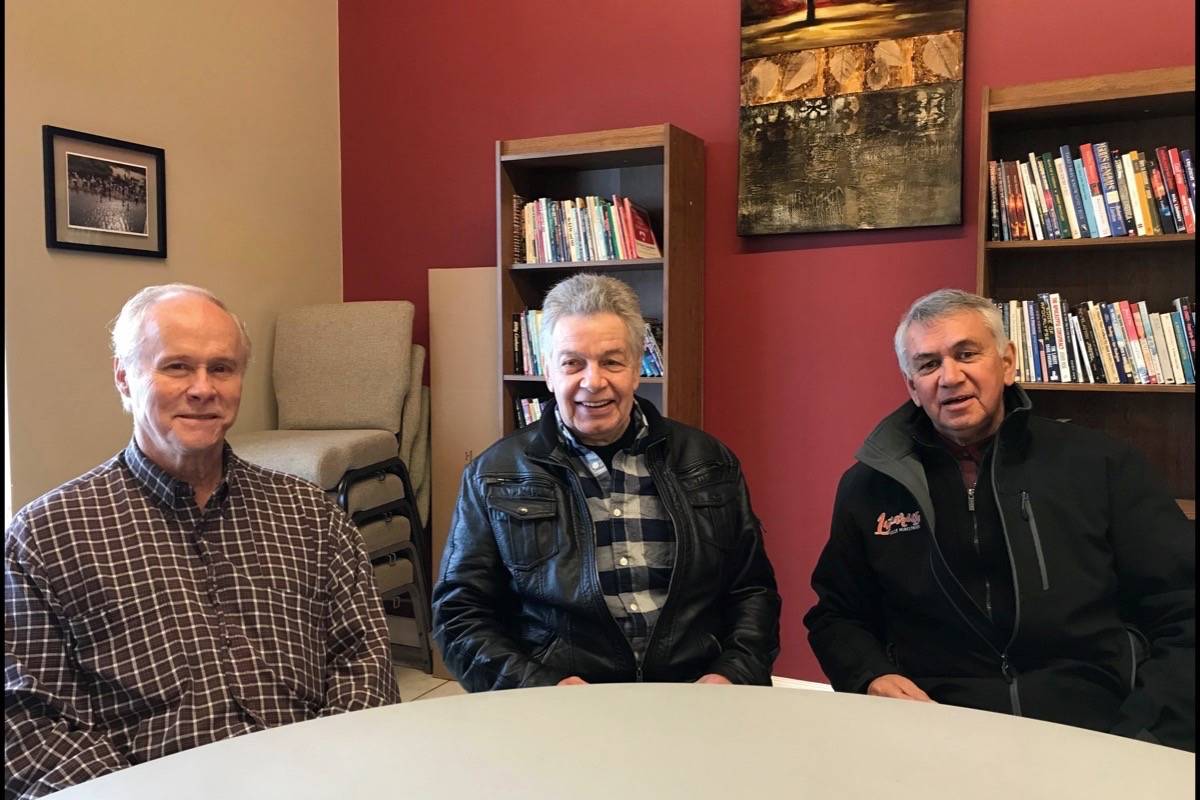 From left, Raymond Paquette, Kelvin Clark and Alvin Rainville are all part of the Potter’s Hands Ministries team.                                Mark Weber/Red Deer Express