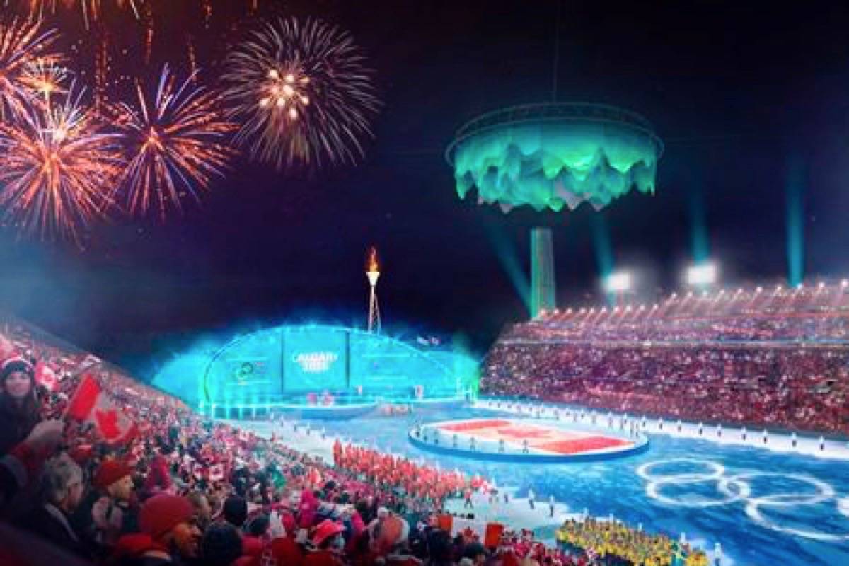 An artist’s rendering of a refurbished McMahon Stadium in Calgary is seen in this handout image. (Calgary 2026 Bid Corporation)