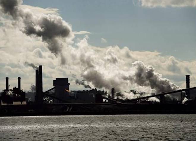 The steel mills on the Hamilton waterfront harbour are shown in Hamilton, Ont., on Tuesday, October 23, 2018. THE CANADIAN PRESS/Nathan Denette