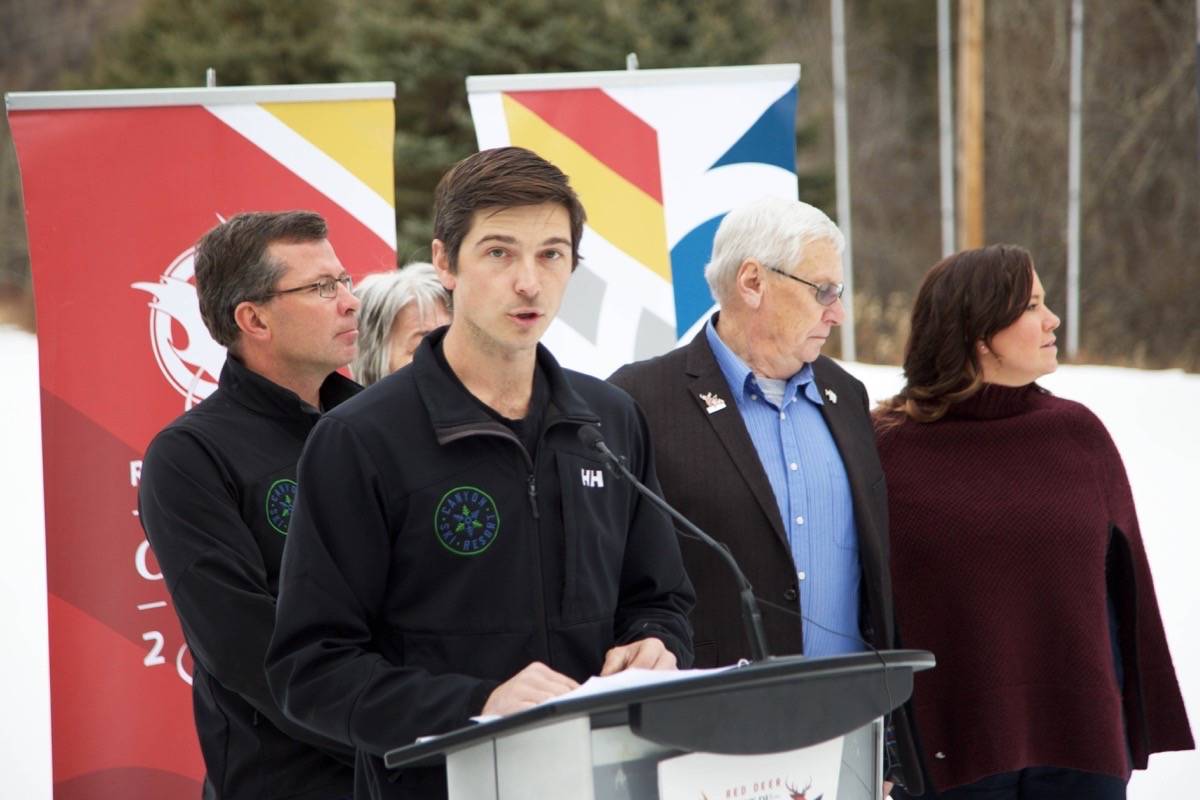 Canyon Ski Resort General Manager David Martel talks about the upgrades to the resort for the 2019 Canada Winter Games on Thursday afternoon. Robin Grant/ Red Deer Express