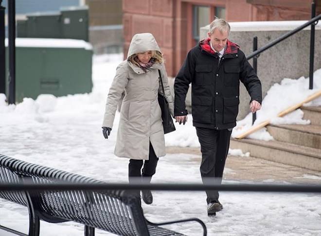 Dennis Oland and his wife Lisa arrive at the Law Courts in Saint John, N.B. on Tuesday, Nov. 20, 2018. THE CANADIAN PRESS/Andrew Vaughan