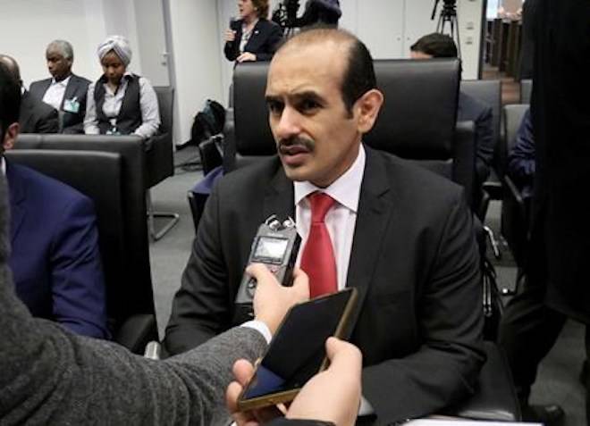 Saad Sherida Al-Kaabi Minister of State for Energy Affairs of Qatar speaks prior to the start of a meeting of the Organization of the Petroleum Exporting Countries, OPEC, at their headquarters in Vienna, Austria, Thursday, Dec. 6, 2018. (AP Photo/Ronald Zak)