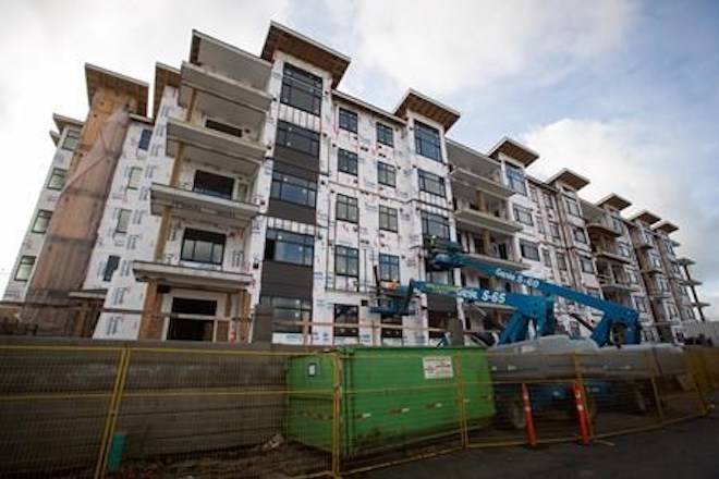 The Landing condo development is seen under construction in Langley, B.C., on Monday December 10, 2018. THE CANADIAN PRESS/Darryl Dyck