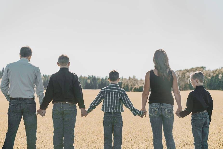 Brian and Esther Hutzkal and children Quintin, 11, Darcy, 10 and Kane, 8 from the Bentley area have been left homeless by a house fire. Photo submitted