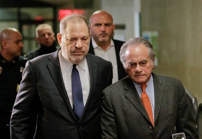 Harvey Weinstein, left, arrives at New York Supreme Court with his attorney Benjamin Brafman, Thursday, Dec. 20, 2018, in New York. (AP Photo/Seth Wenig)