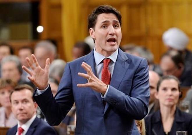 Prime Minister Justin Trudeau rises during question period in the House of Commons on Parliament Hill in Ottawa on Wednesday, Dec.12, 2018. THE CANADIAN PRESS/Adrian Wyld