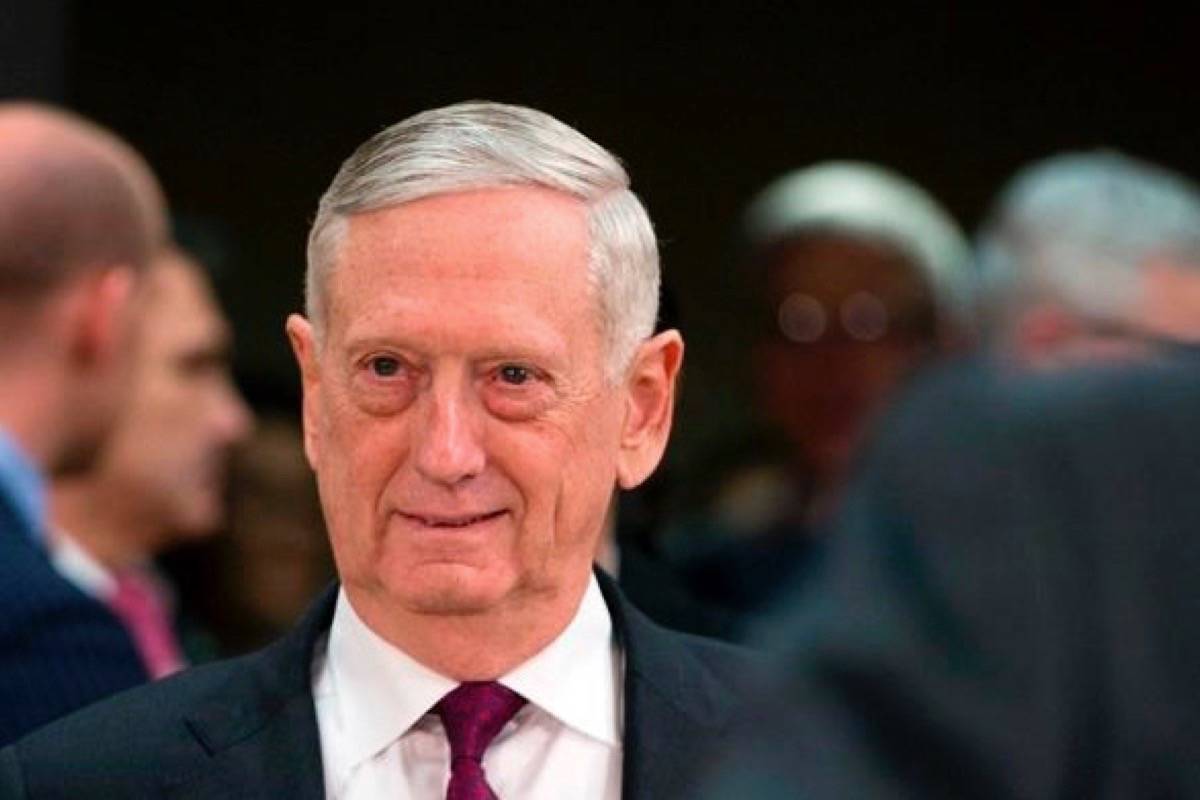 In this Wednesday, Feb. 14, 2018 file photo, U.S. Secretary for Defense Jim Mattis arrives for a meeting at NATO headquarters in Brussels. (AP Photo/Virginia Mayo, Pool)