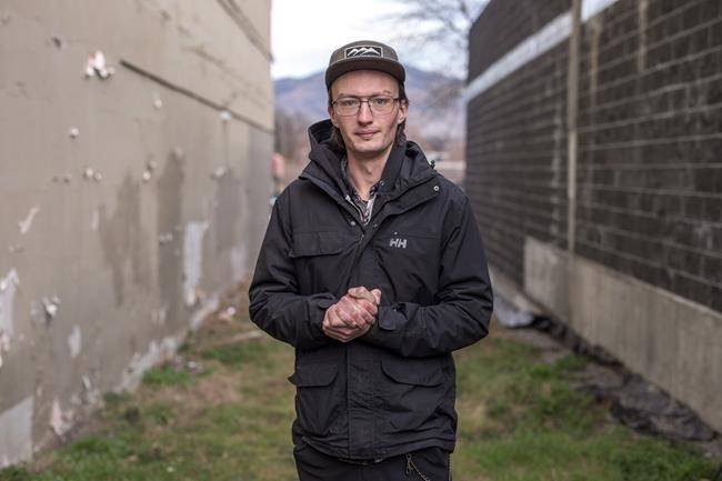 Dayton Wilson, 24, poses for a picture in Kamloops. (THE CANADIAN PRESS/Jeff Bassett)