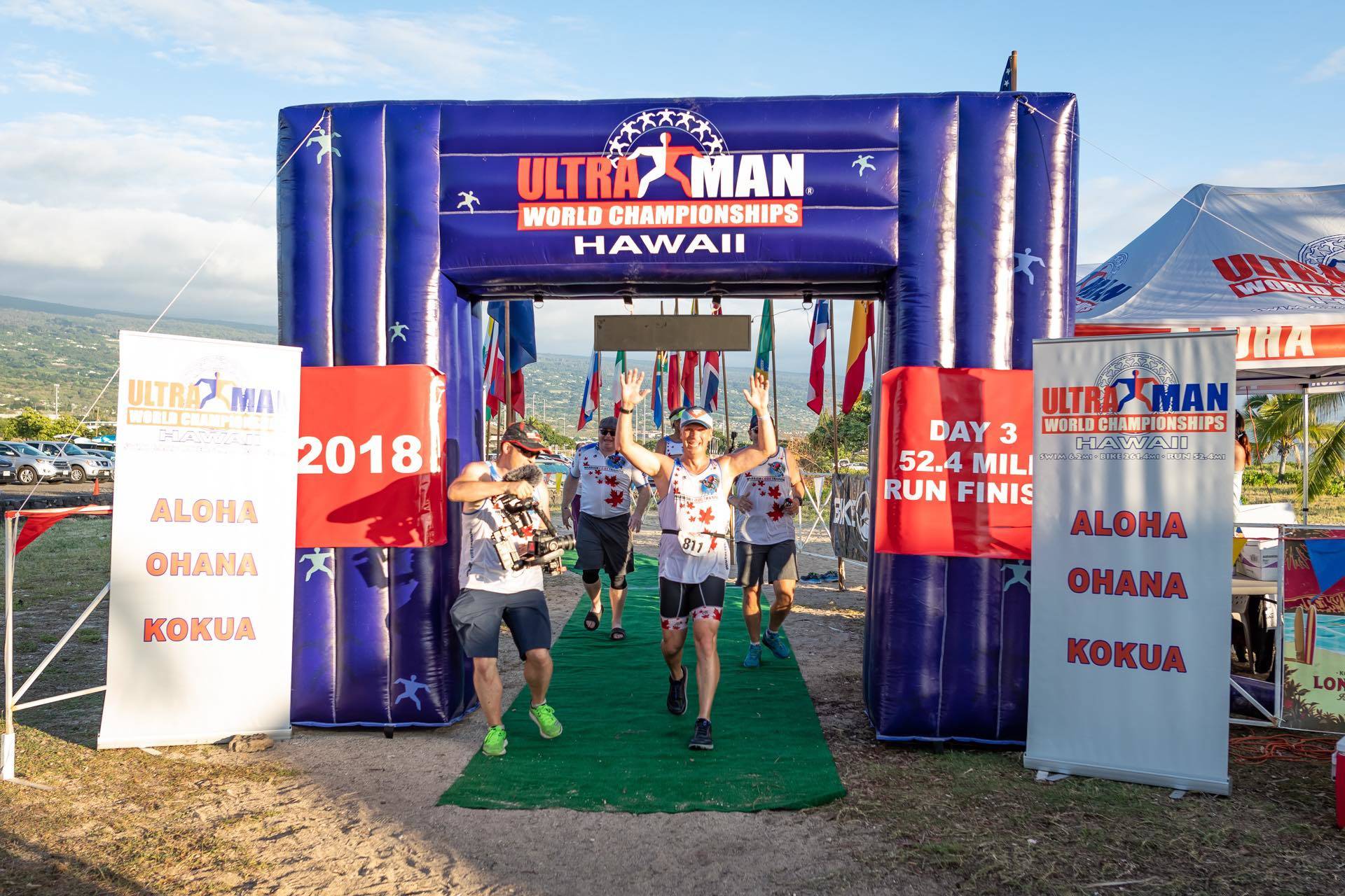 Scott McDermott crosses the finish line on day three of the 2018 Ultraman World Championships in Kona, Hawaii. Finishing the race meant closure and healing for McDermott and his loved ones after a near life-ending crash during his last visit to the World Championships in 2015. This year’s race was held Nov. 23-25.