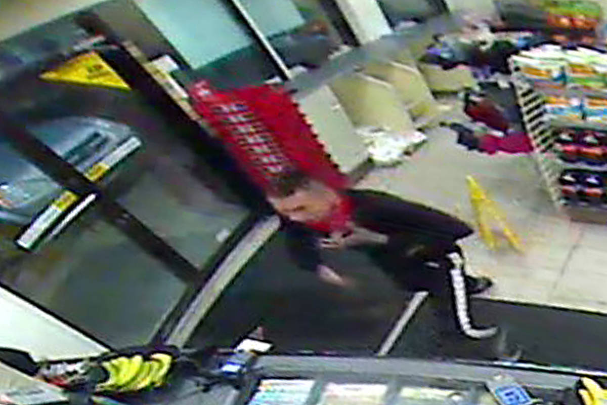 Okotoks RCMP are investigating an armed robbery by a man with a knife at the 7-Eleven on Jan. 3 at 3 a.m. No one was injured in the incident.                                RCMP photo