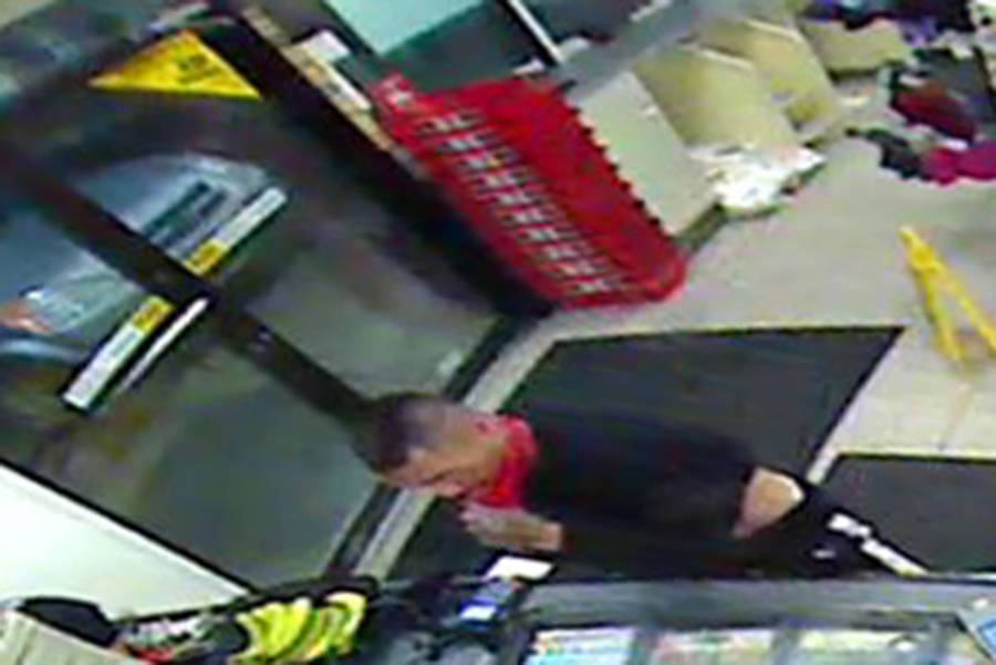 Okotoks RCMP are investigating an armed robbery by a man with a knife at the 7-Eleven on Jan. 3 at 3 a.m. No one was injured in the incident.                                RCMP photo