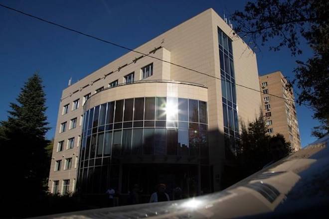 FILE - In this file photo dated Thursday, Sept. 20, 2018, Russian National Anti-doping Agency RUSADA building in Moscow, Russia. The World Anti-Doping Agency, WADA, officials are due to arrive in Moscow on Wednesday Jan. 9, 2019, seeking the release of lab data to help prove potential charges against numerous Russian athletes, but RUSADA has already missed the Dec. 31, 2018 deadline. (AP Photo/Alexander Zemlianichenko, FILE)