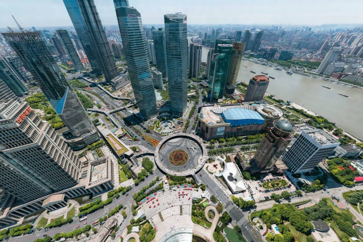 A view of Shanghai from on top of the Oriental Pearl Tower. (Bigpixel)