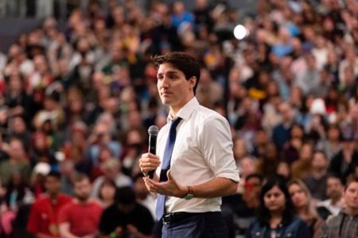 Prime Minister Justin Trudeau speaks during a town hall at University of Regina in Regina, Saskatchewan on Thursday January 10, 2019. (Michael Bell/The Canadian Press)