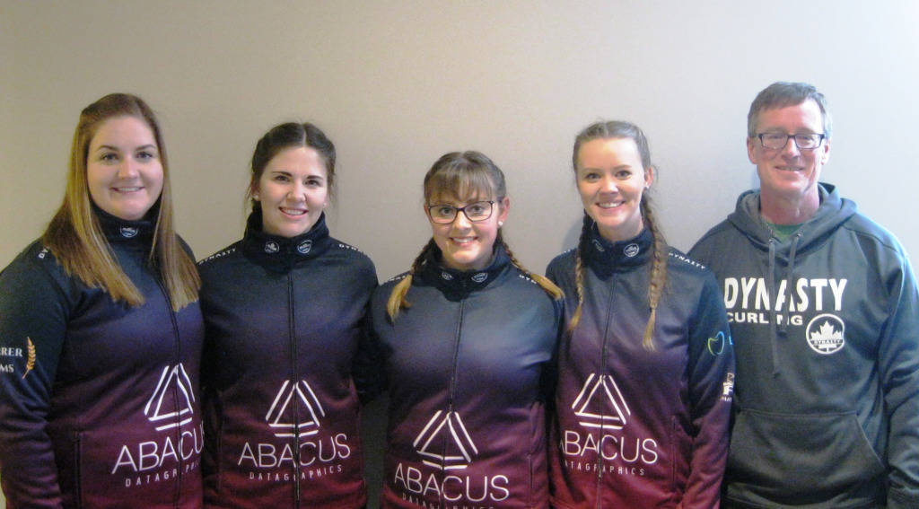 Team Sherrer, Lacombe Curling Club. Skip - Marla Sherrer, 3rd - Adrienne Winfield, 2nd - Julie Selvais and Lead Rebecca Boorse. Contributed photo                                Team Sherrer, Lacombe Curling Club. Skip - Marla Sherrer, 3rd - Adrienne Winfield, 2nd - Julie Selvais and Lead Rebecca Boorse. Contributed photo