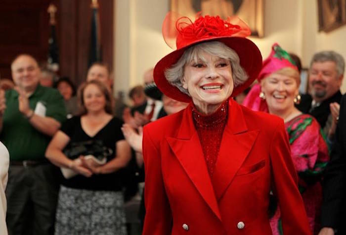 This June 27, 2007 file photo shows singer and actress Carol Channing in Concord, N.H. Channing, whose career spanned decades on Broadway and on television has died at age 97. (AP Photo/Jim Cole, File)