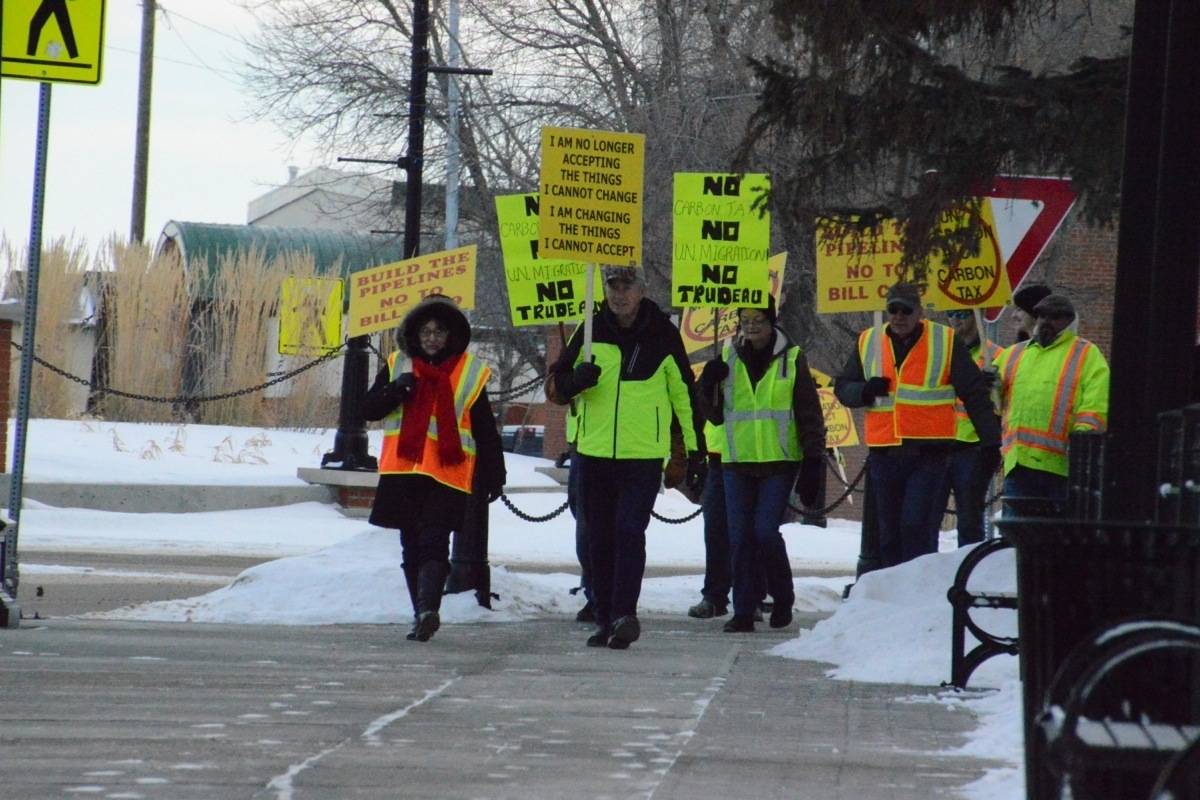 Wetaskiwin ‘Yellow Vest’ protest Jan. 12