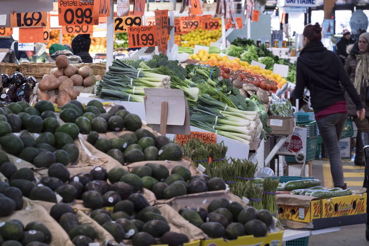 Various vegetables are on display for sale at the Jean Talon Market in Montreal. (THE CANADIAN PRESS/Paul Chiasson)
