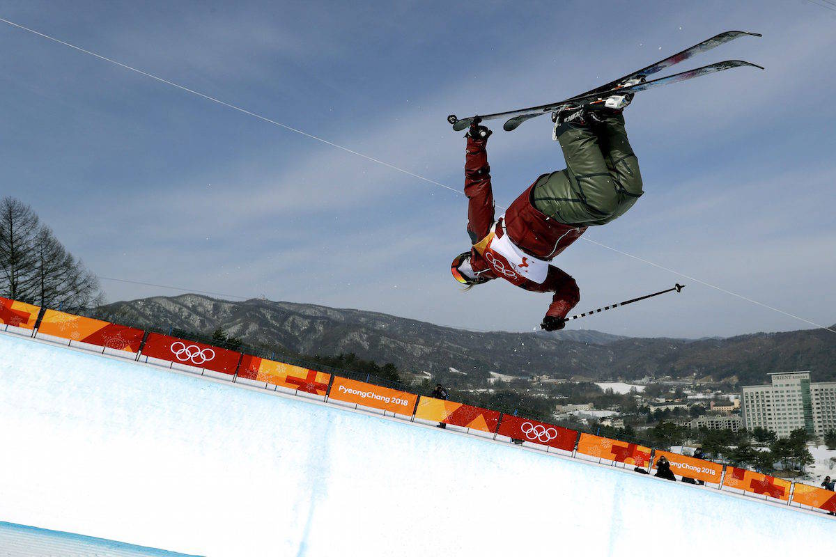 In this Feb. 19, 2018, file photo, Cassie Sharpe, of Canada, jumps during women’s halfpipe qualifying at the 2018 Winter Olympics in Pyeongchang, South Korea. (AP Photo/Gregory Bull, File)
