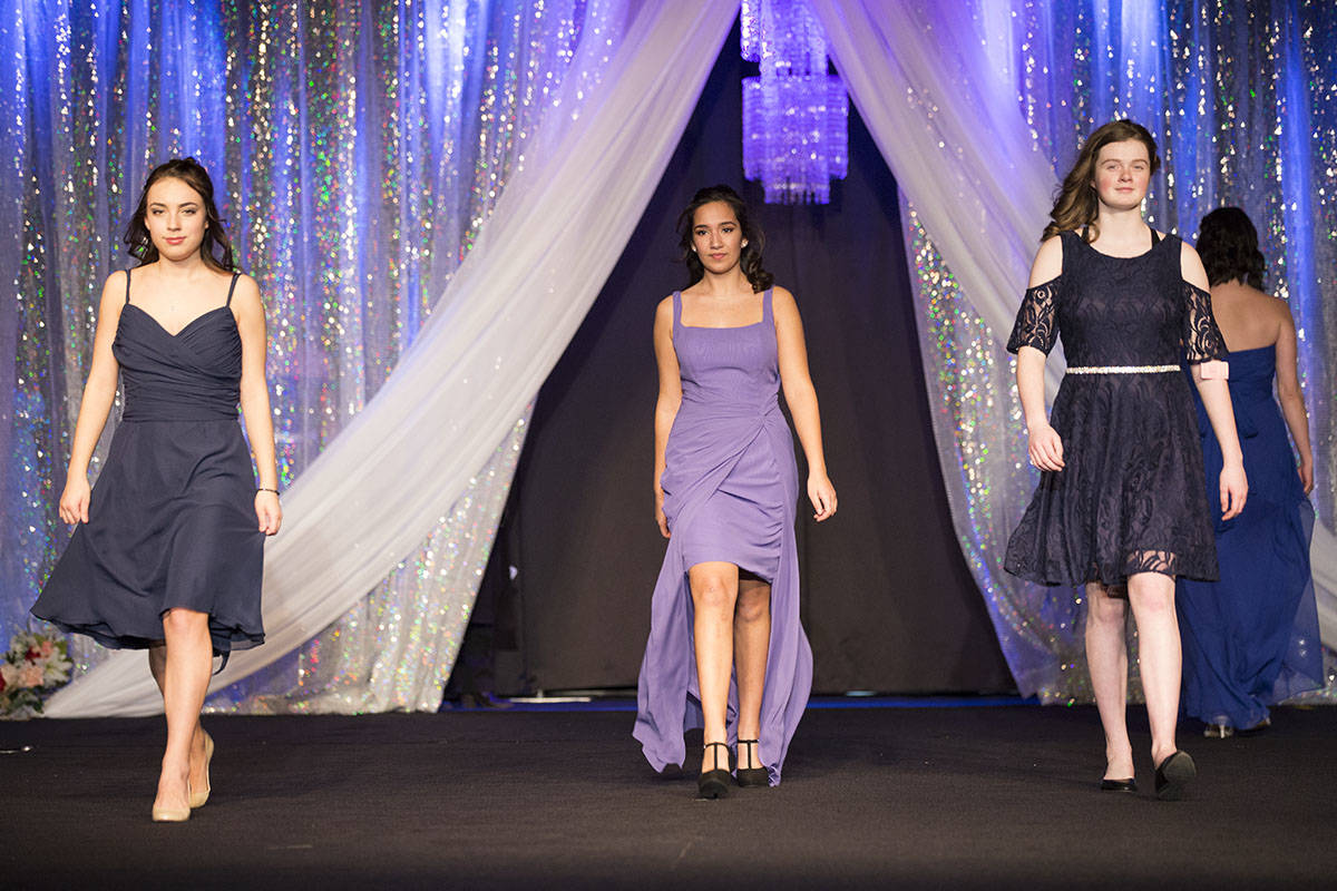 Models wore elegant dresses from New Beginning Wedding and Formal Wear, a bridal shop in Springbrook. Robin Grant/Red Deer Express